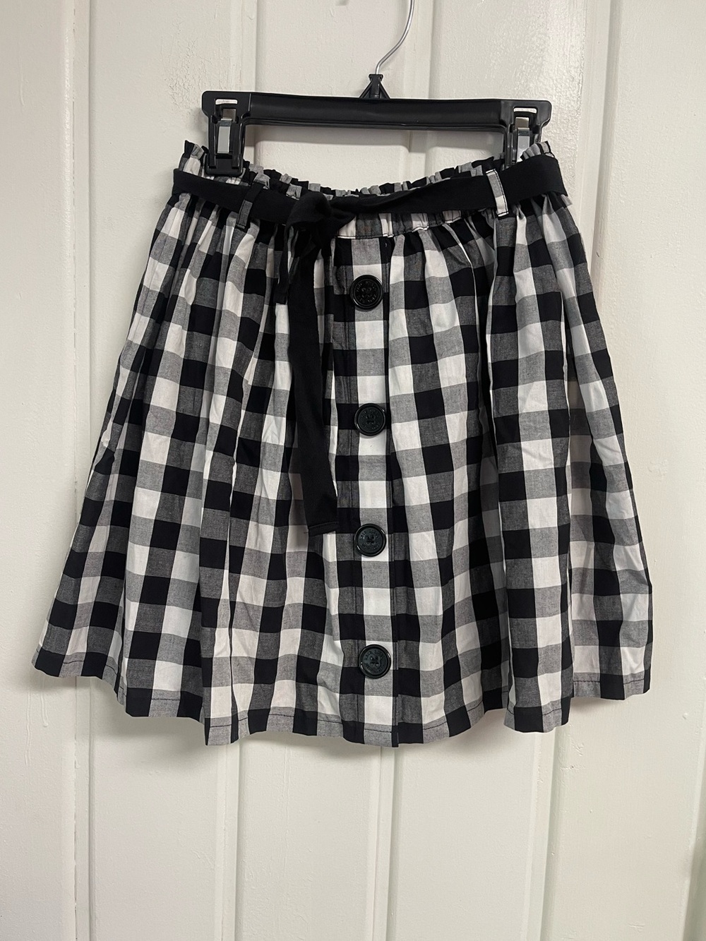 Kate Spade Girls Size 14 Black White Gingham Skirt NWT